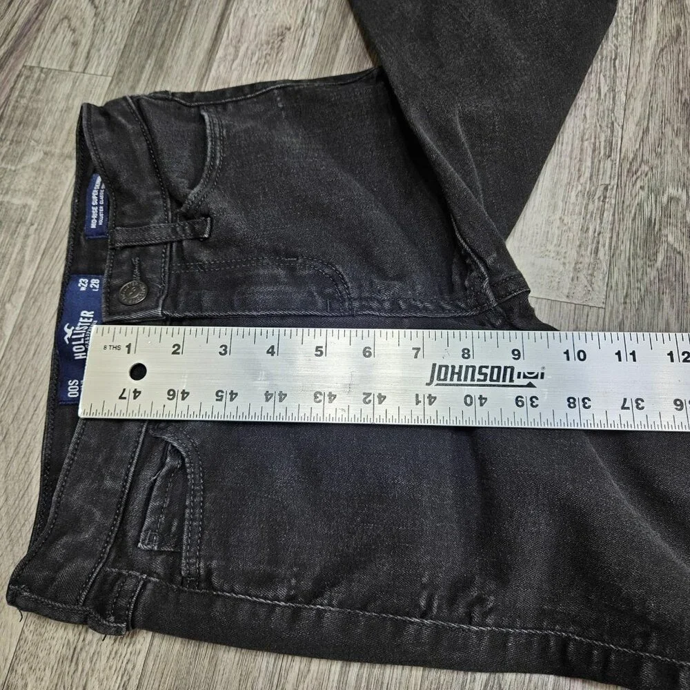 Hollister Mid-Rise Super Skinny Jeans Juniors 00S‎ Black Classic Stretch Denim